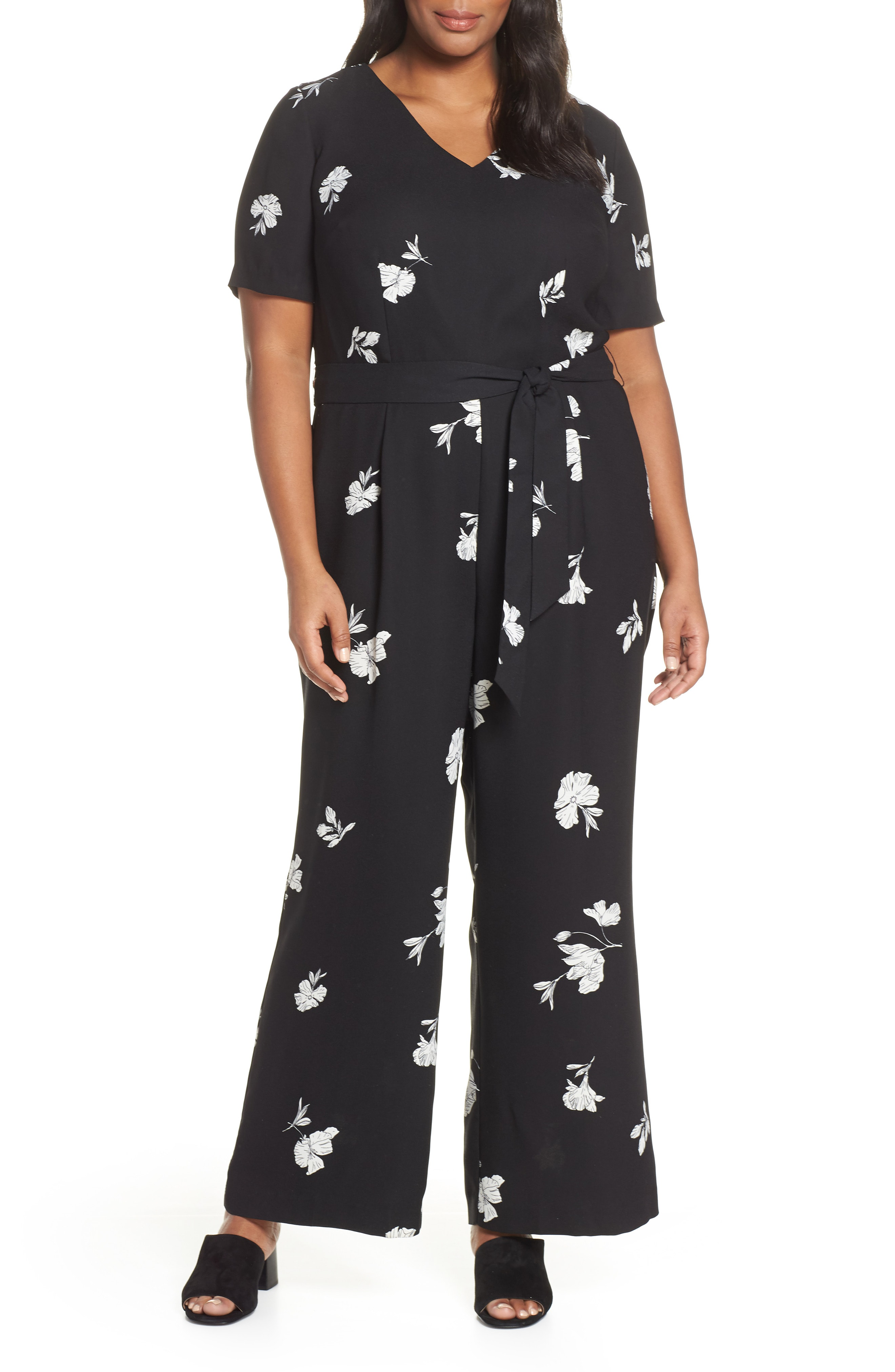 vince camuto floral jumpsuit