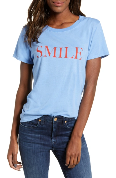 Sub_urban Riot Smile Slouch Tee In Sky Blue
