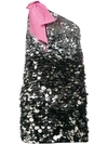 N°21 One Shoulder Sequined Mini Dress In Pink