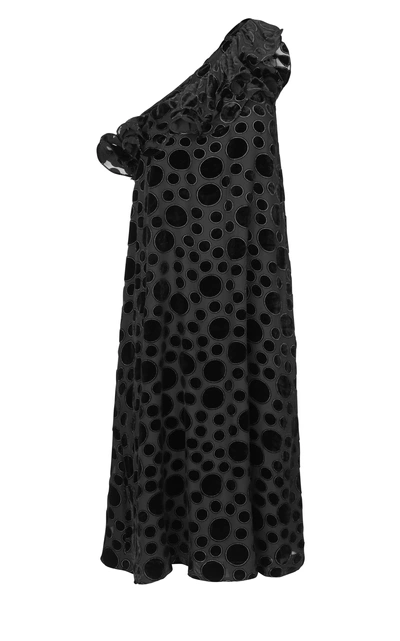 stine goya one shoulder dress Stine Goya Tini One Shoulder Velvet Dress In Black