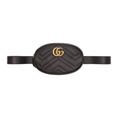 Gucci Black Gg Marmont 2.0 Belt Bag In 1000 Black