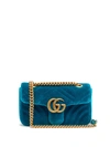 Gucci Gg Marmont Mini Quilted-velvet Cross-body Bag In Green