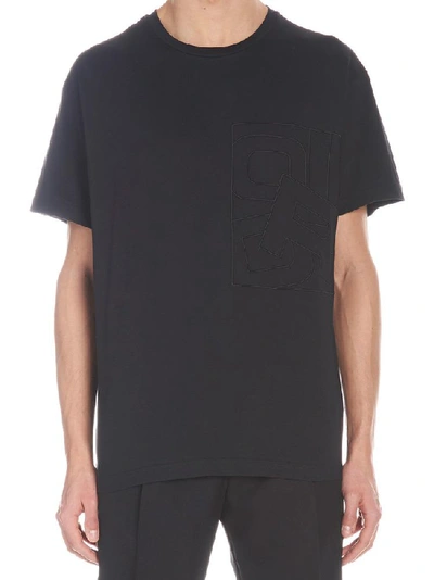 Dior Homme Logo Embroidered T In Black
