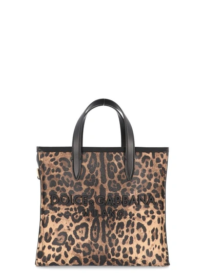 Dolce & Gabbana Animal Print Tote Bag In Multi