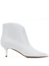 Francesco Russo Pointed Ankle Boots In White