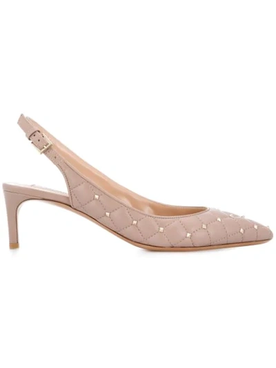 Valentino Rockstud Spike Slingback Pumps In Neutrals