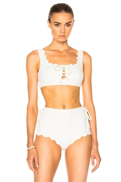 Marysia Palm Springs Tie Bikini Top In White. In Off White