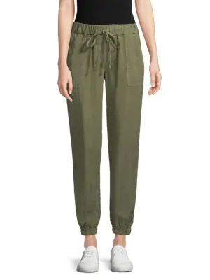 green drawstring pants