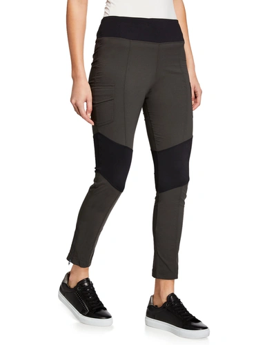 Anatomie Andrea Contrast Panel Leggings In Gray