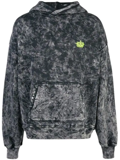 Amiri Embroidered Hooded Cotton Sweatshirt In Black