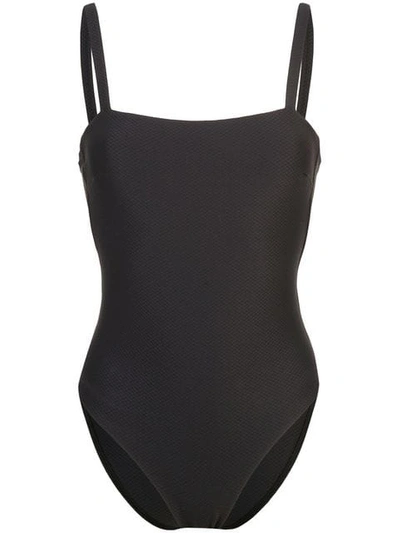 Asceno Plain Swimsuit In Black