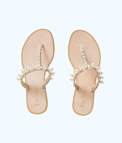 Lilly Pulitzer Moira Pearl Sandal In Gold Metallic