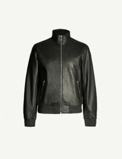Reiss harris leather hotsell funnel neck jacket