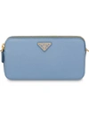 Prada Saffiano Mini Shoulder Bag In Blue
