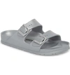 Birkenstock Essentials - Arizona Slide Sandal In Metallic Silver 2