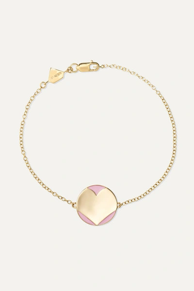 Alison Lou Amour 14-karat Gold And Enamel Bracelet