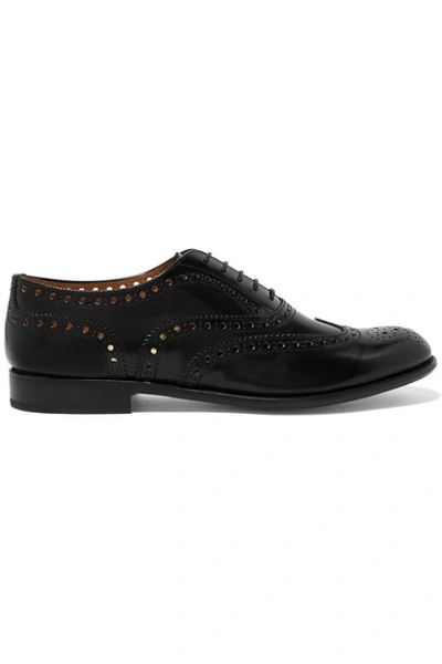 Church's Burwood Glossed-leather Brogues In Black