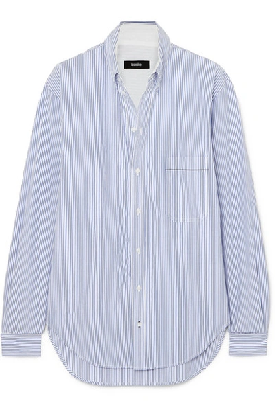 Bassike Striped Cotton-poplin Shirt In Blue