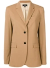 Theory Classic Wool-blend Blazer In Brown
