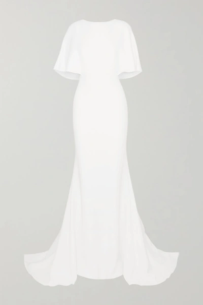 Cushnie Cape-effect Crepe Gown In White