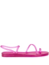 Ancient Greek Sandals Eleftheria Braided Glittered Rubber Sandals In Fluo Fucsia