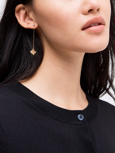 Kate Spade Legacy Logo Spade Flower Linear Earrings In Clear/gold | ModeSens