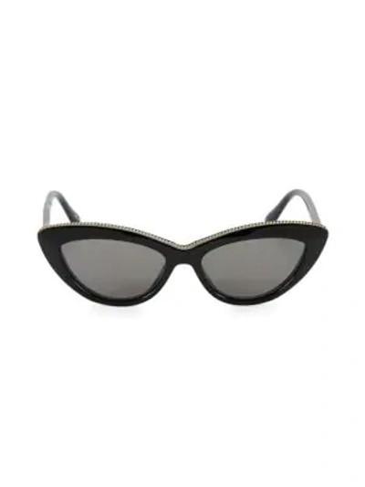 Stella Mccartney 52mm Chain-embellished Cateye Sunglasses In Black
