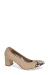 Agl Attilio Giusti Leombruni Cap Toe Pump In Sand Leather