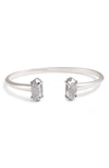 Kendra Scott Edie Cuff In Platinum Drusy/ Silver