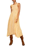 Free People Chambray Butterflies Midi Dress In Blue | ModeSens
