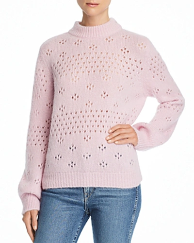 Anine Bing Candice Pointelle Sweater In Rose