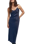 Anine Bing Rosemary Tile Print Silk Slipdress In Navy