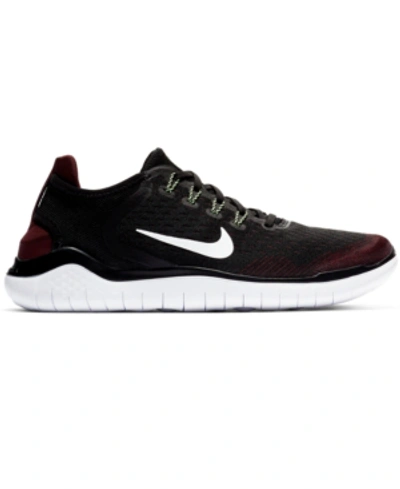 Nike Men's Free Run 2018 Running Sneakers From Finish Line In Night Maroon/black-lime B