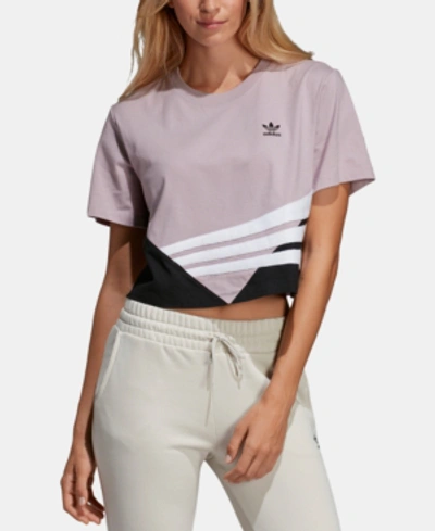 Adidas Originals Women's Originals Cropped T-shirt, Purple In Soft Vision