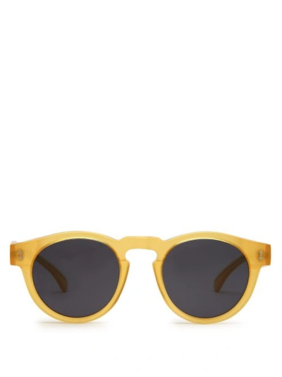 Illesteva Leonard Round Acetate Sunglasses In Yellow