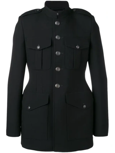 Balenciaga Slim-fit Virgin Wool-twill Coat In 1000 Black