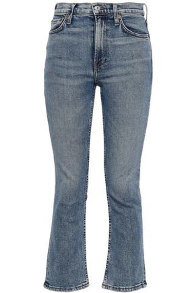 Re/done Mid-rise Kick-flare Jeans In Light Denim