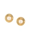 Pre-owned Chanel Vintage Cc Pearl Earrings - 金色