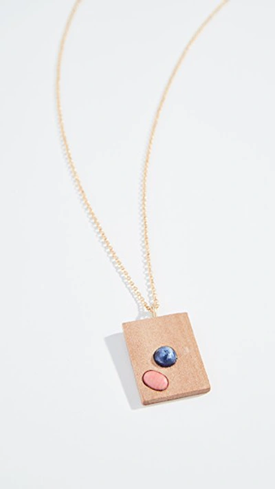 Sophie Monet The Kiss Pendant Necklace In Pine