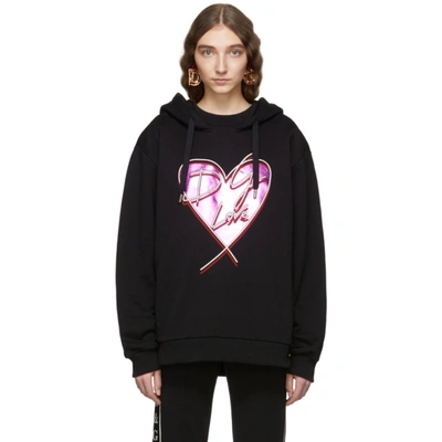 Dolce & Gabbana Dolce And Gabbana Black Metallic Heart Hoodie