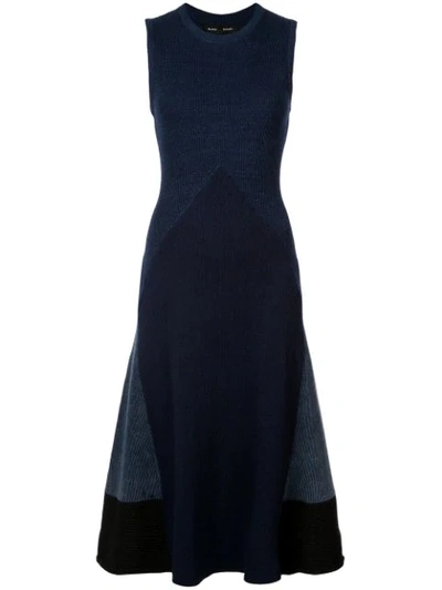 Proenza Schouler Pieced Rib Knit Dress In Blue