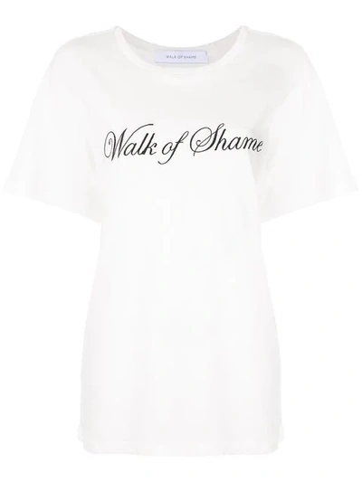 Walk Of Shame Logo Print T In White