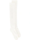 Rick Owens Knitted Over The Knee Socks In White