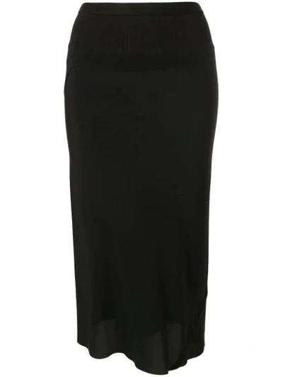 Rick Owens High Waisted Pencil Skirt In Black