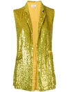 P.a.r.o.s.h Sequin Waistcoat In Yellow