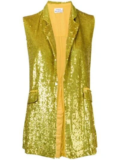 P.a.r.o.s.h. Sequin Waistcoat In Yellow