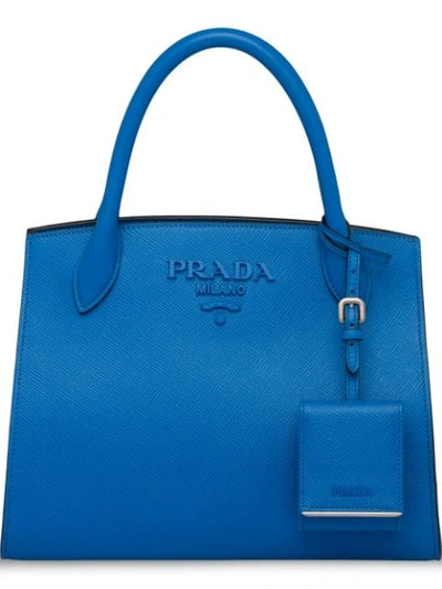 Prada Handtasche Aus Saffiano-leder In Blue