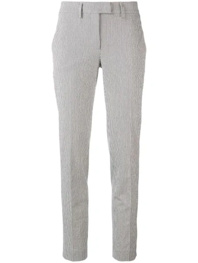Incotex Striped Tapered Trousers In White
