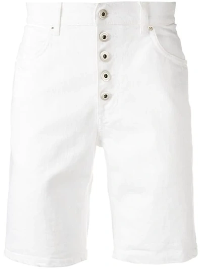 Dondup Knee-length Denim Shorts In White