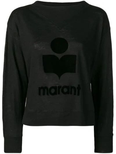 Isabel Marant Étoile Tone On Tone Logo Jumper In Black